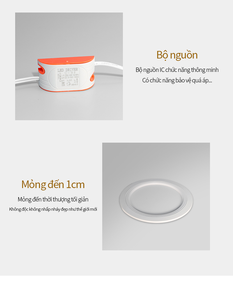 ĐÈN LED ÂM TRẦN SIÊU MỎNG 7W MỸ LINH