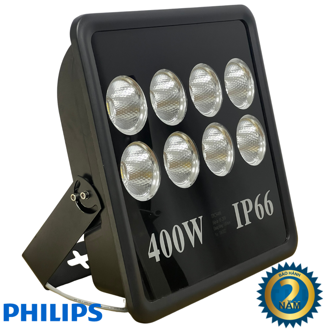 Đèn pha ly 400w IP66, Chip Lumileds Philips SMD 3030, Nguồn PHILIPS, Ánh sáng Trắng 6000K