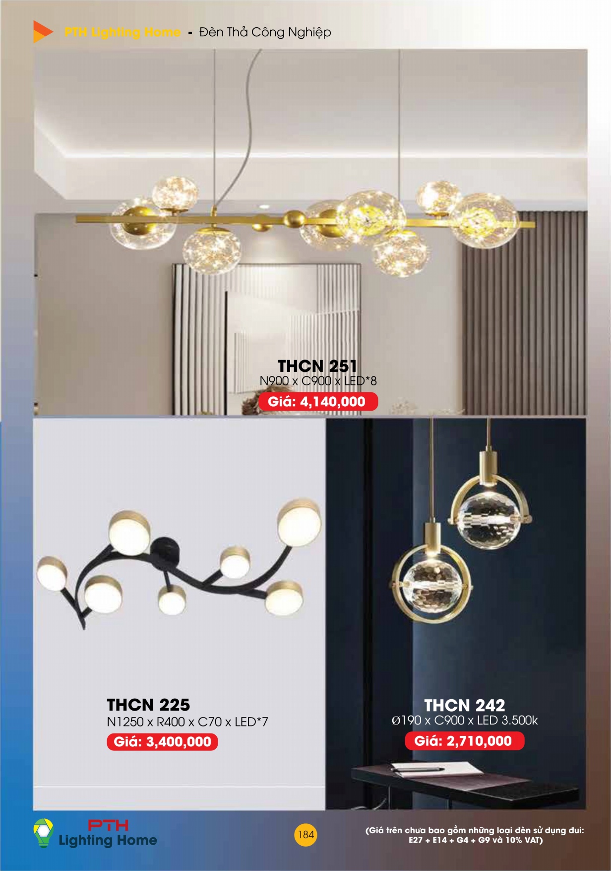 184 - Đèn Thả Cà Phê Công Nghiệp Lighting Home - Catalogue 2023