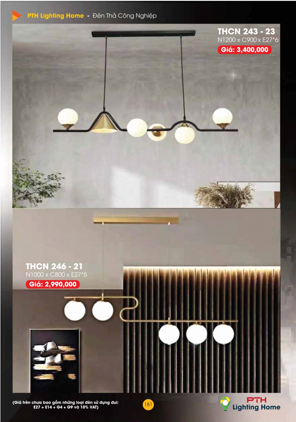 181 - Đèn Thả Cà Phê Công Nghiệp Lighting Home - Catalogue 2023