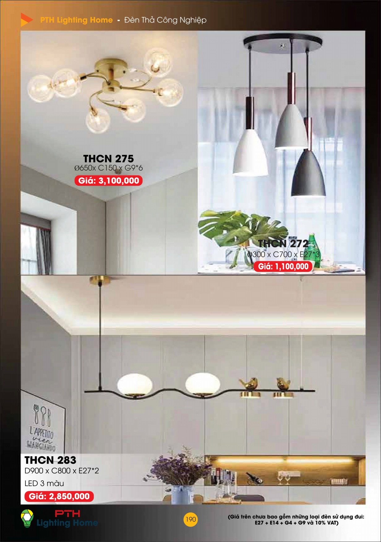 190 - Đèn Thả Cà Phê Công Nghiệp Lighting Home - Catalogue 2023