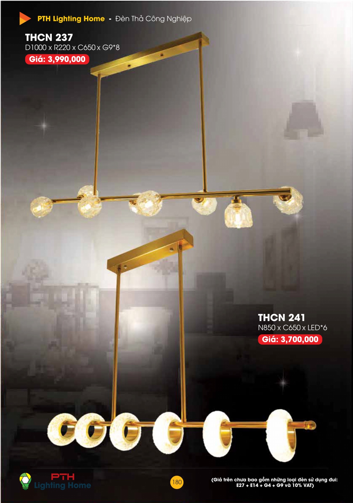 180 - Đèn Thả Cà Phê Công Nghiệp Lighting Home - Catalogue 2023