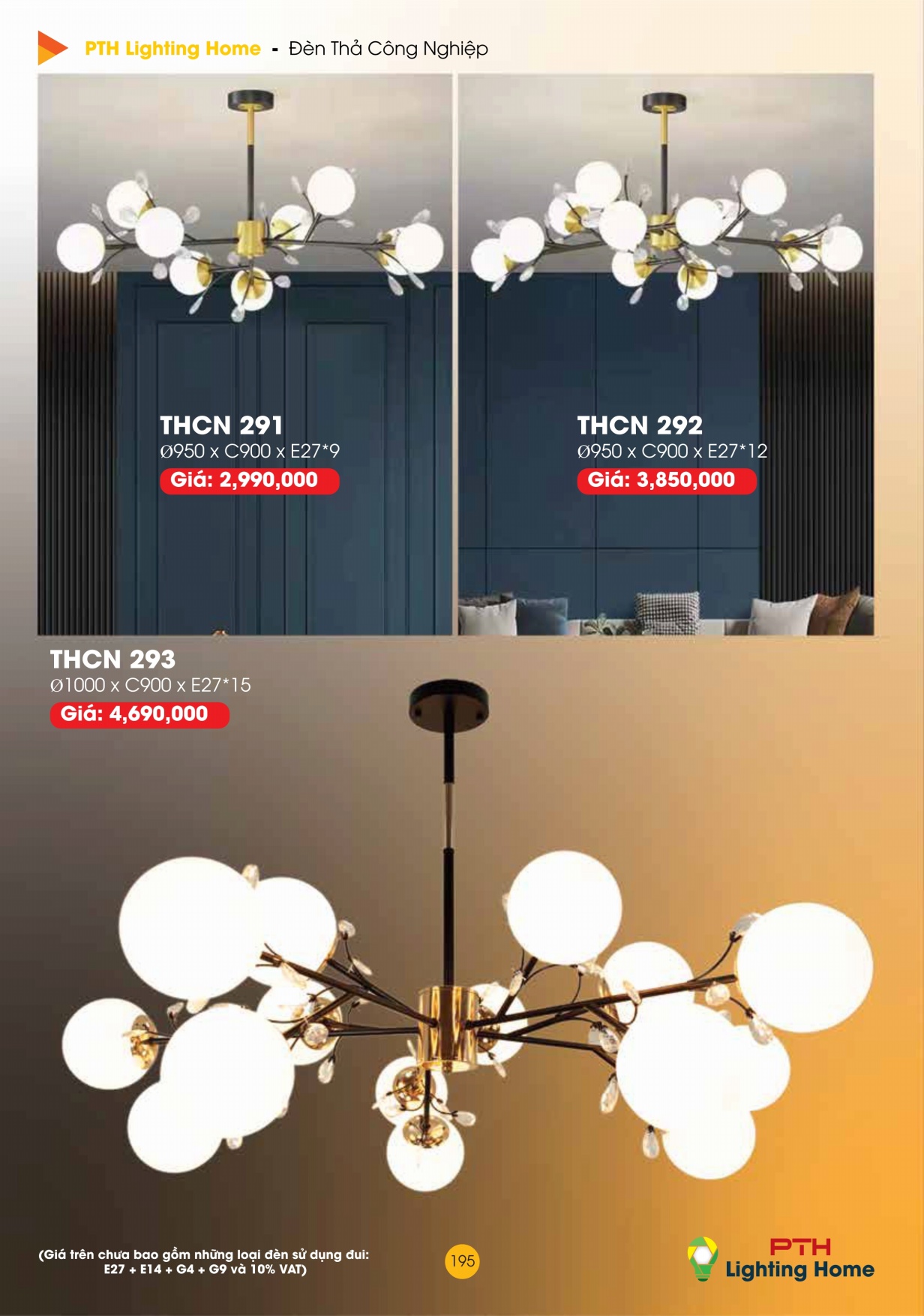 195 - Đèn Thả Cà Phê Công Nghiệp Lighting Home - Catalogue 2023