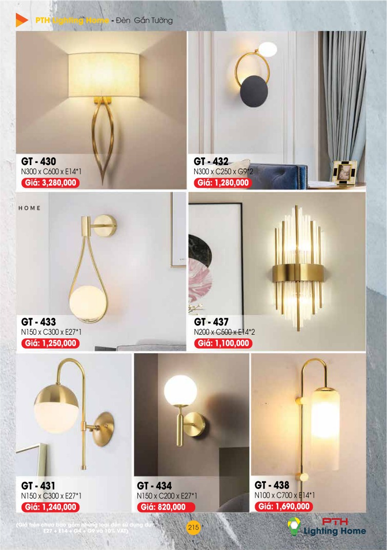 215 - Đèn gắn tường Lighting Home