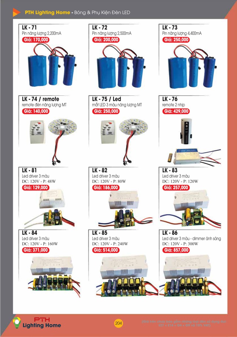 204 - Bóng đèn và phụ kiện đèn Led Lighting Home