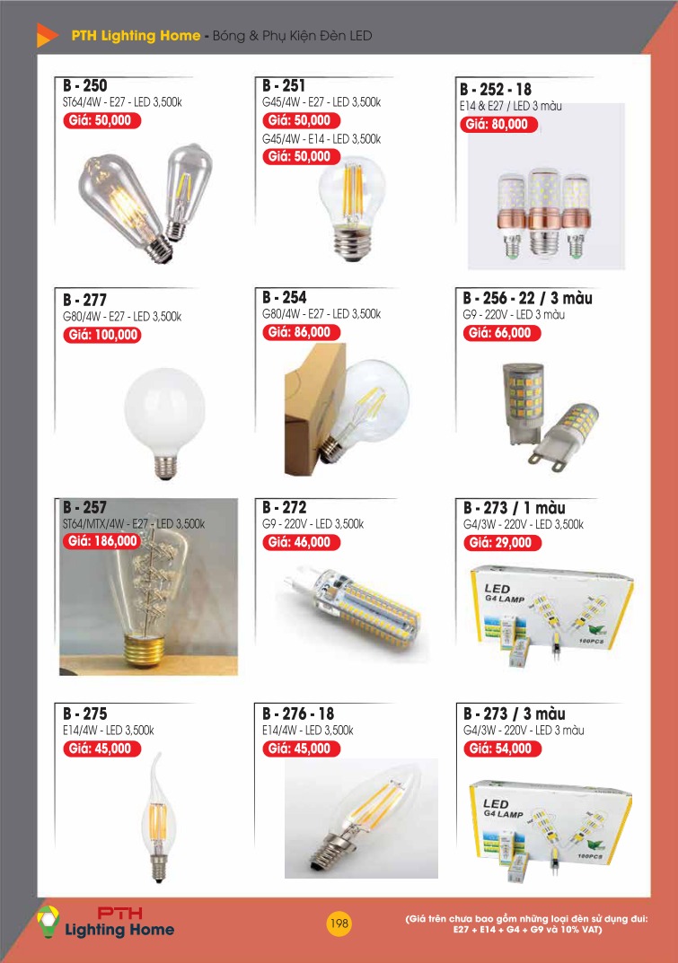 198 - Bóng đèn và phụ kiện đèn Led Lighting Home