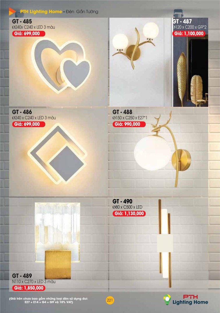 221 - Đèn gắn tường Lighting Home