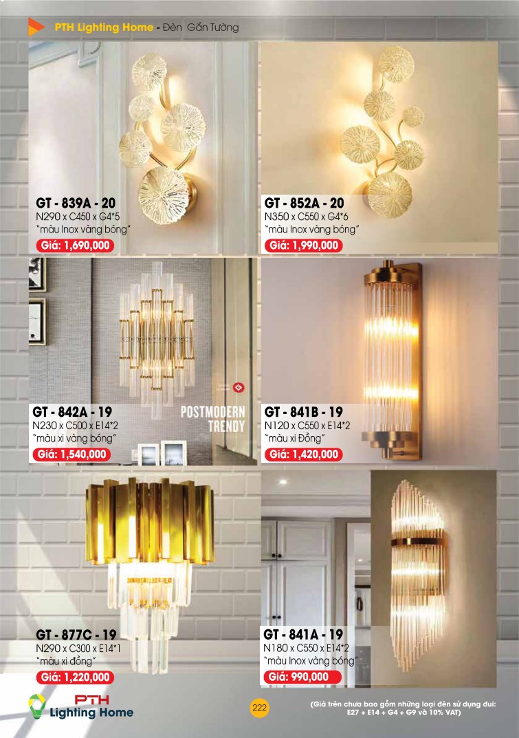 222 - Đèn gắn tường Lighting Home