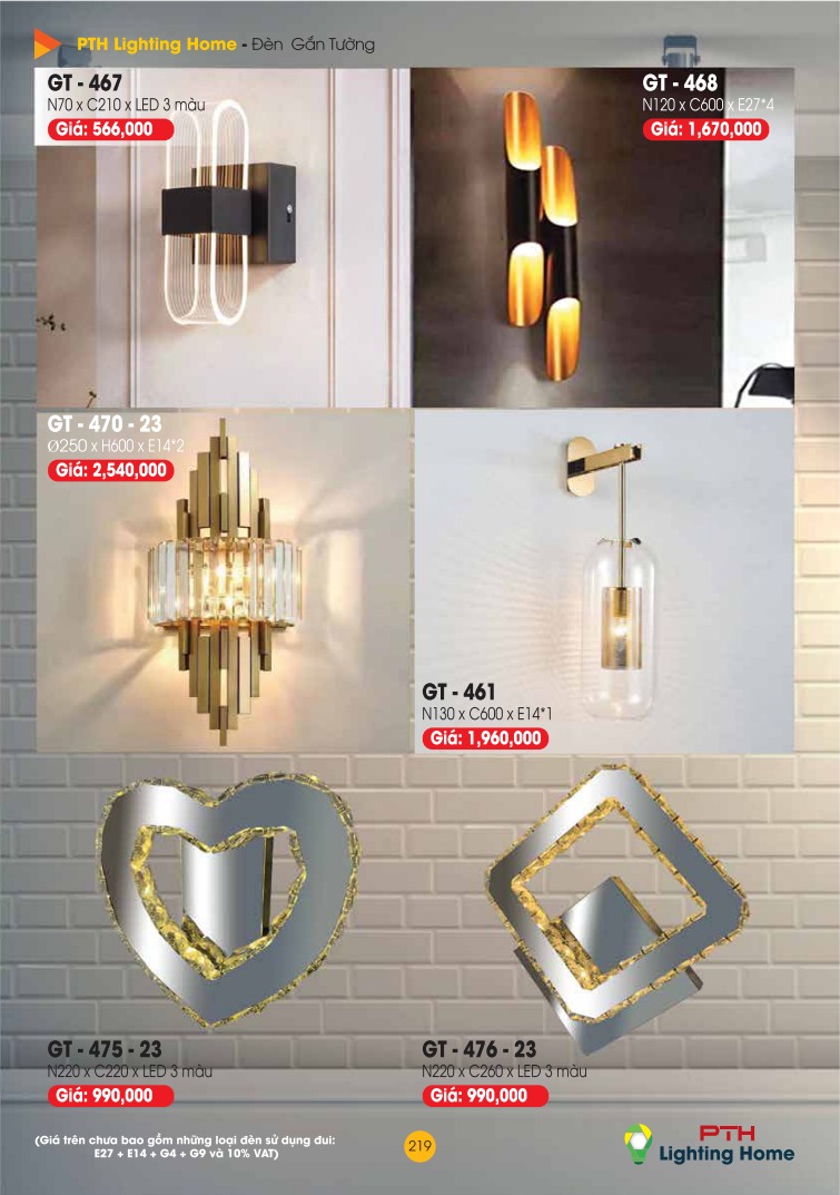 219 - Đèn gắn tường Lighting Home