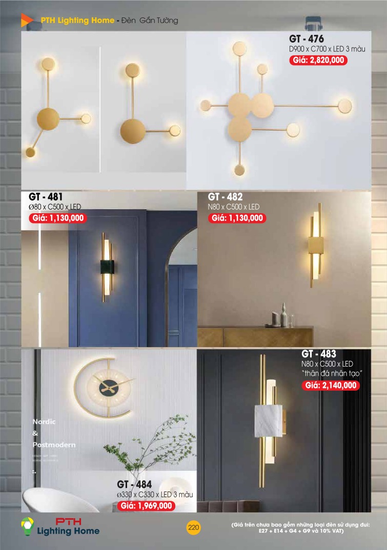 220 - Đèn gắn tường Lighting Home