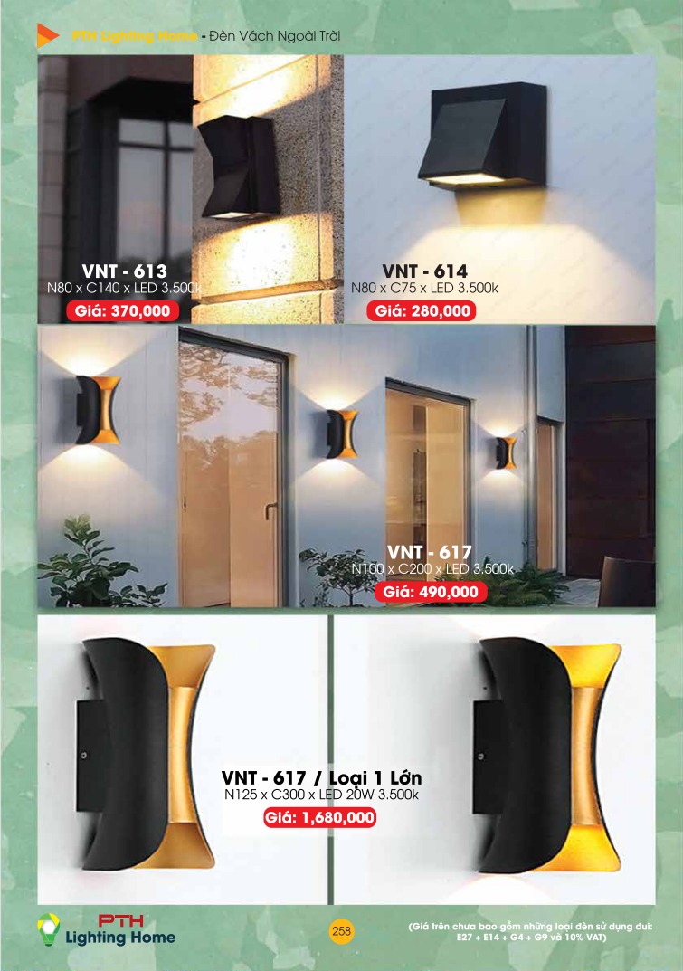 258 Đèn Vách Ngoài Trời Lighting Home