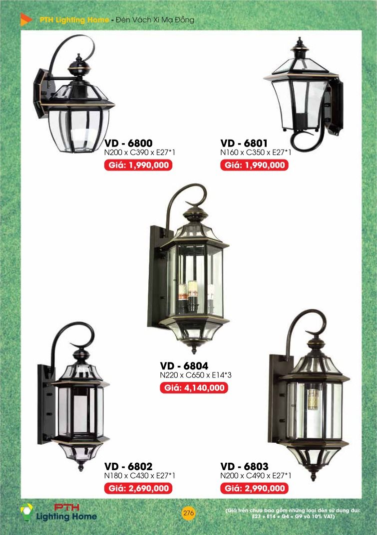 276 Đèn Vách Xi Mạ Đồng Lighting Home