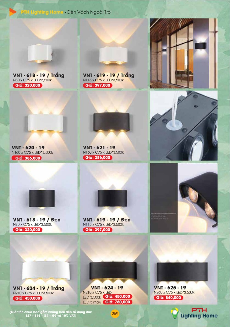 259 Đèn Vách Ngoài Trời Lighting Home