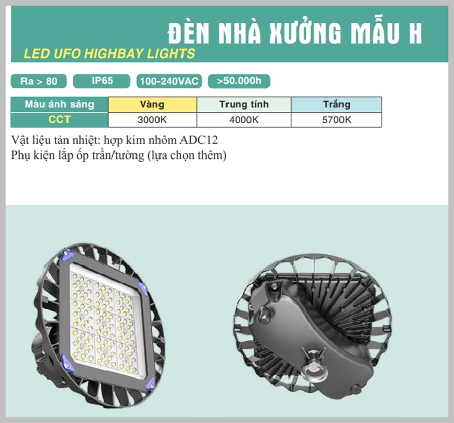 Đèn nhà xưởng 60W mẫu H HB-HB60 ( VinaLed)