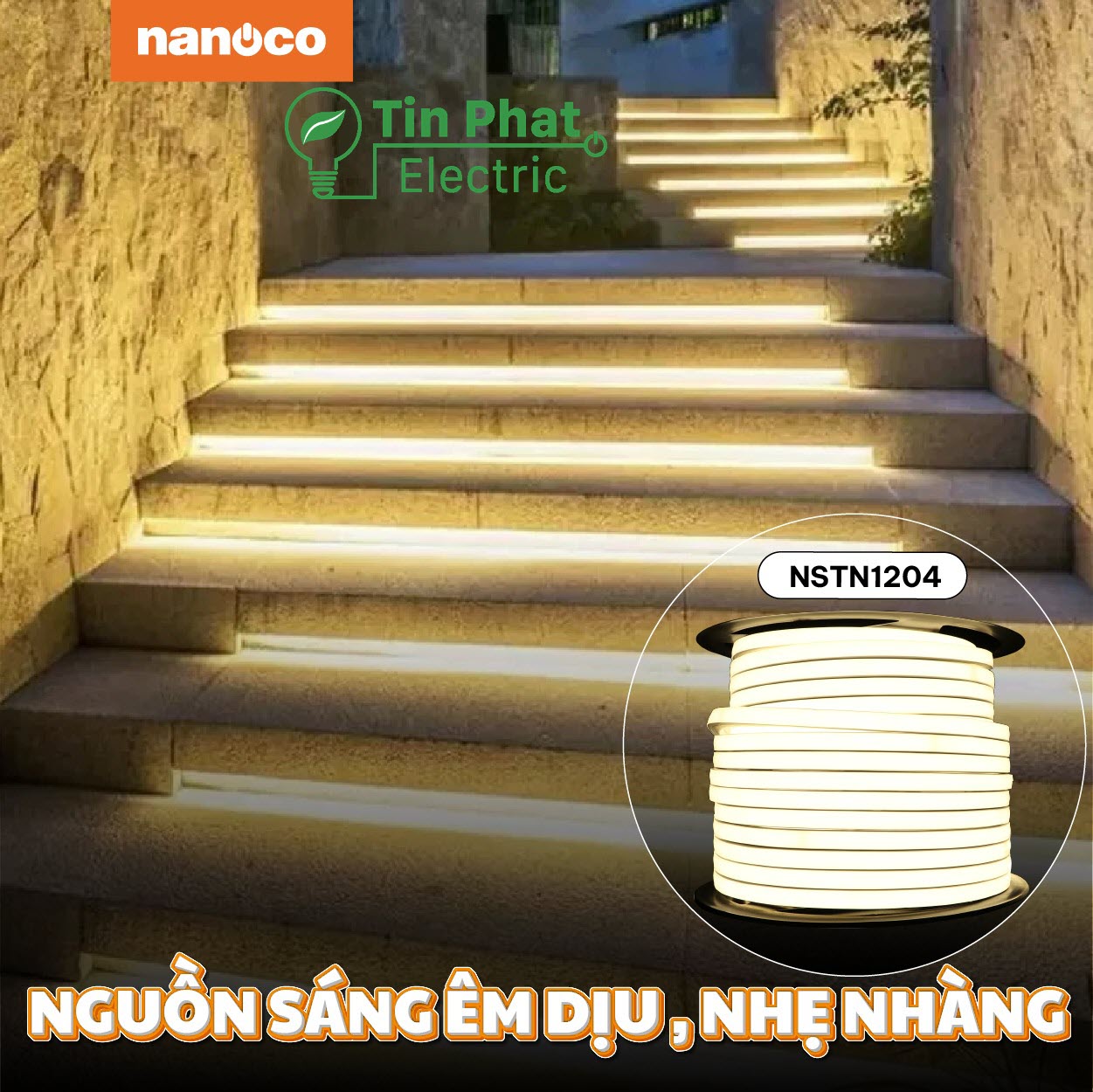 Đèn LED dây ngoài trời 120 chip Nanoco - Neon NSTN1202