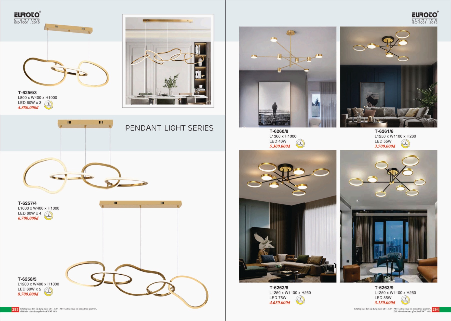 Bảng giá Đèn Trang Trí EUROTO Lighting (Catalogue 2023-2024)