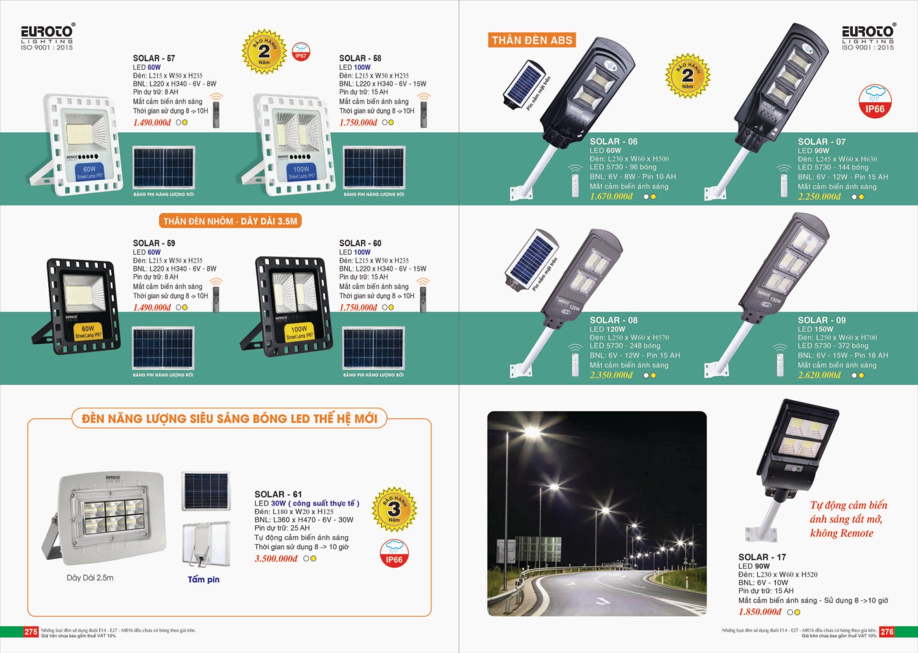 Bảng giá Đèn Trang Trí EUROTO Lighting (Catalogue 2023-2024)