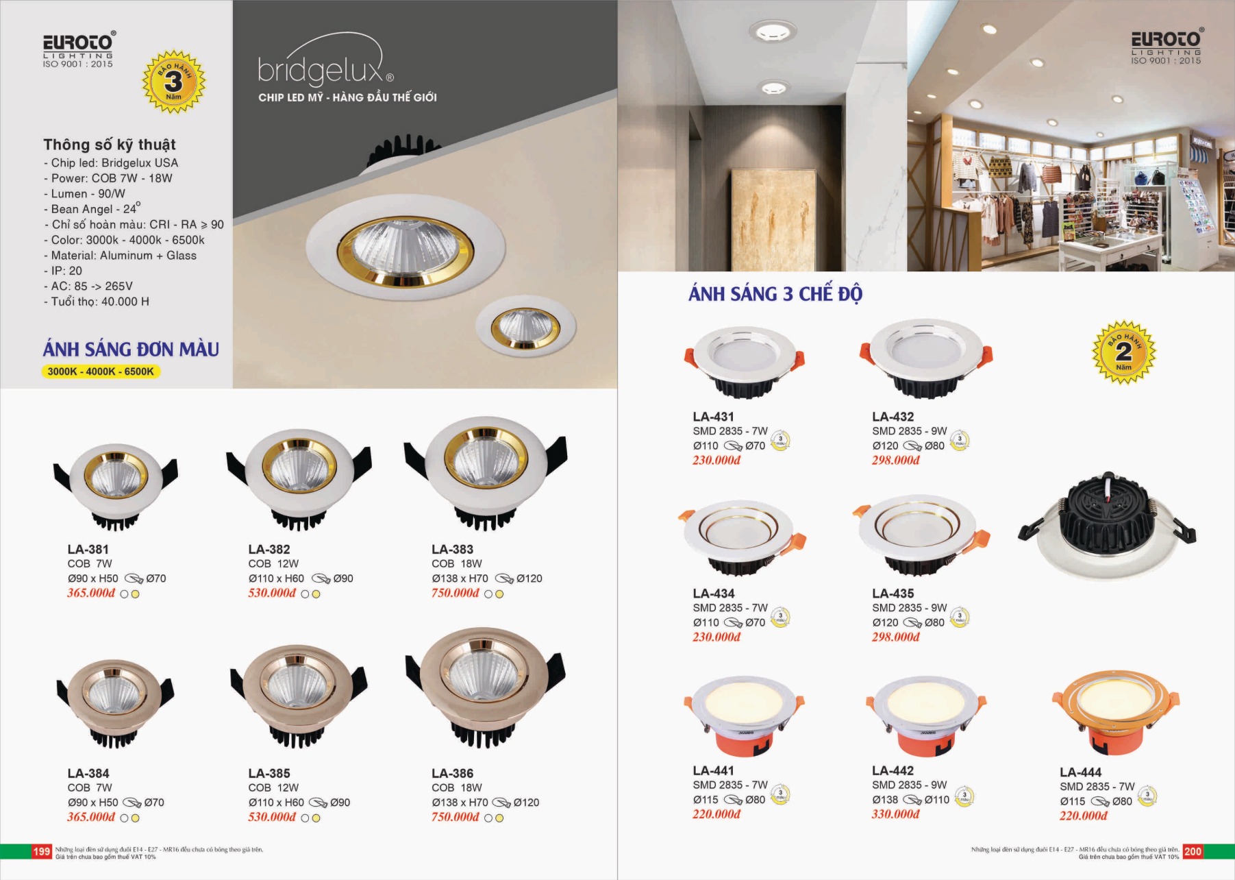 Bảng giá Đèn Trang Trí EUROTO Lighting (Catalogue 2023-2024)