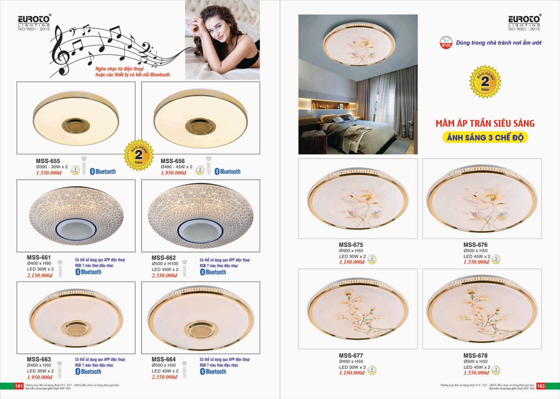 Bảng giá Đèn Trang Trí EUROTO Lighting (Catalogue 2023-2024)