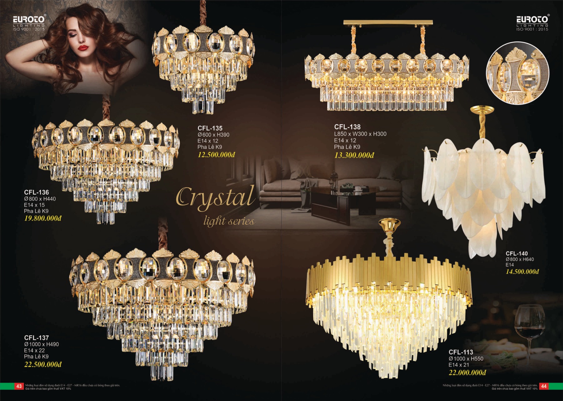 Bảng giá Đèn Trang Trí EUROTO Lighting (Catalogue 2023-2024)