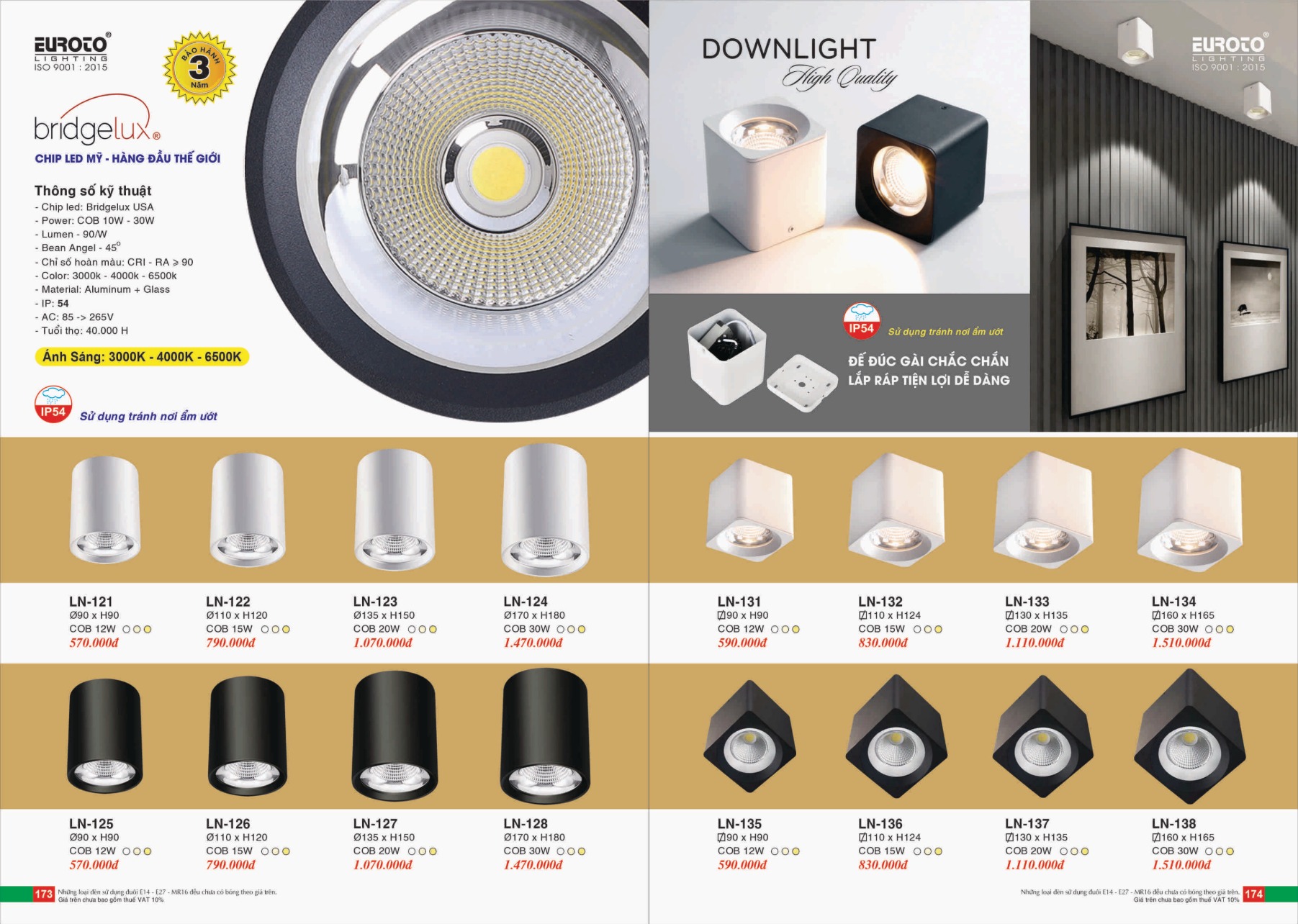 Bảng giá Đèn Trang Trí EUROTO Lighting (Catalogue 2023-2024)