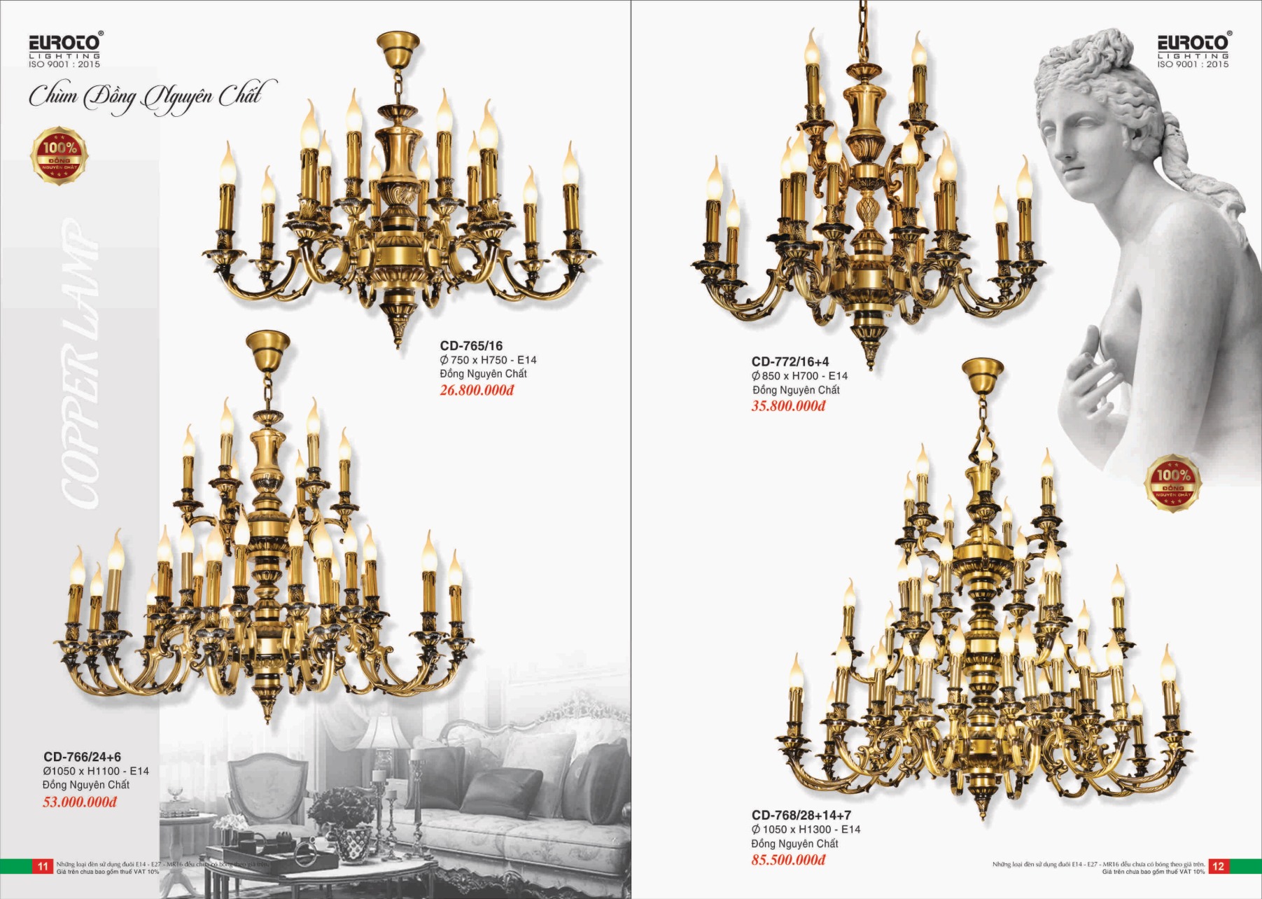 Bảng giá Đèn Trang Trí EUROTO Lighting (Catalogue 2023-2024)