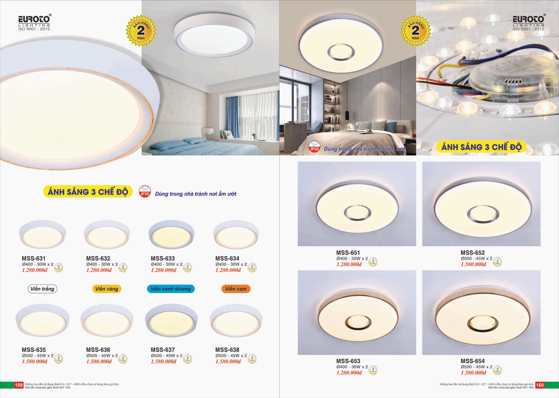 Bảng giá Đèn Trang Trí EUROTO Lighting (Catalogue 2023-2024)