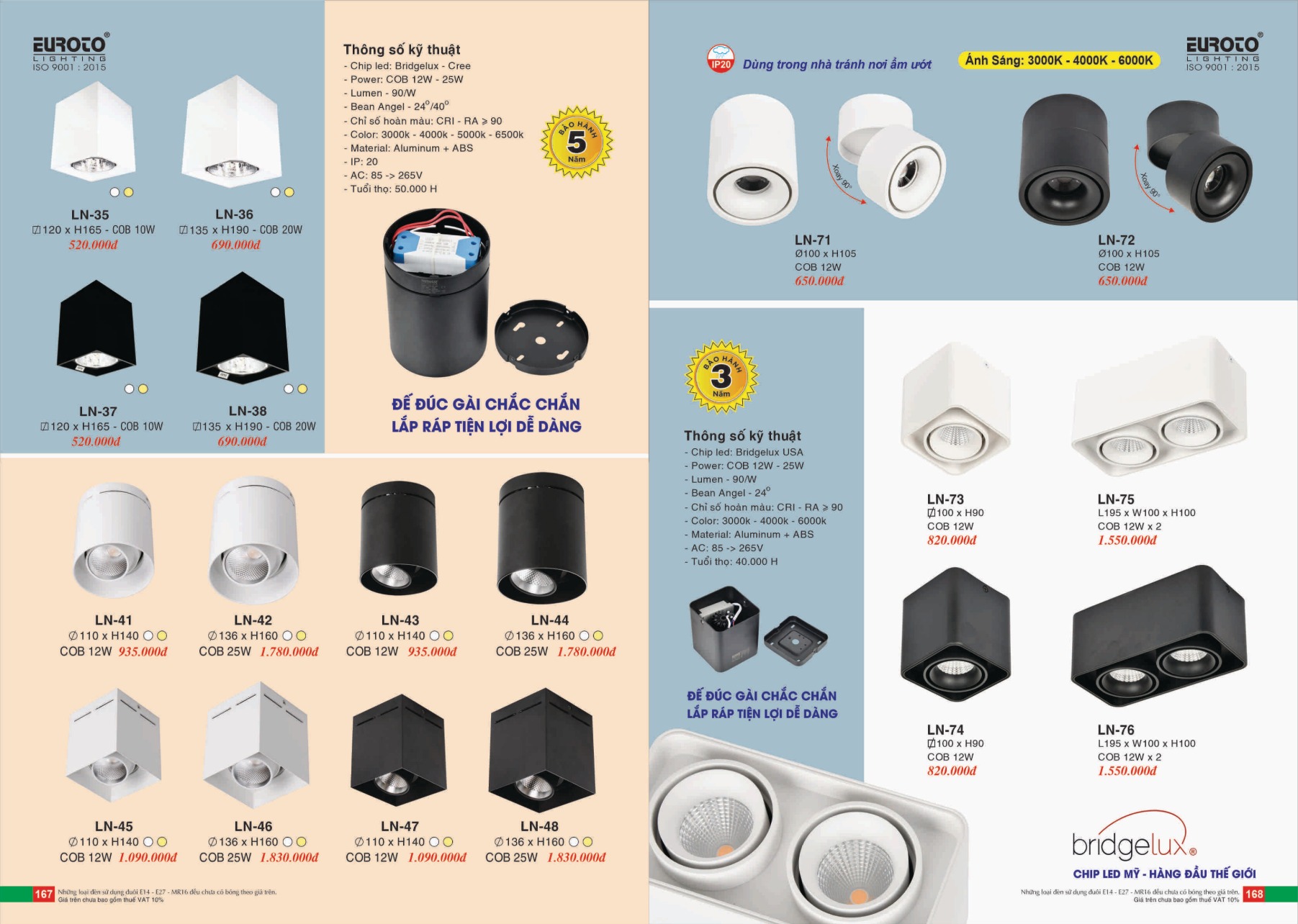 Bảng giá Đèn Trang Trí EUROTO Lighting (Catalogue 2023-2024)