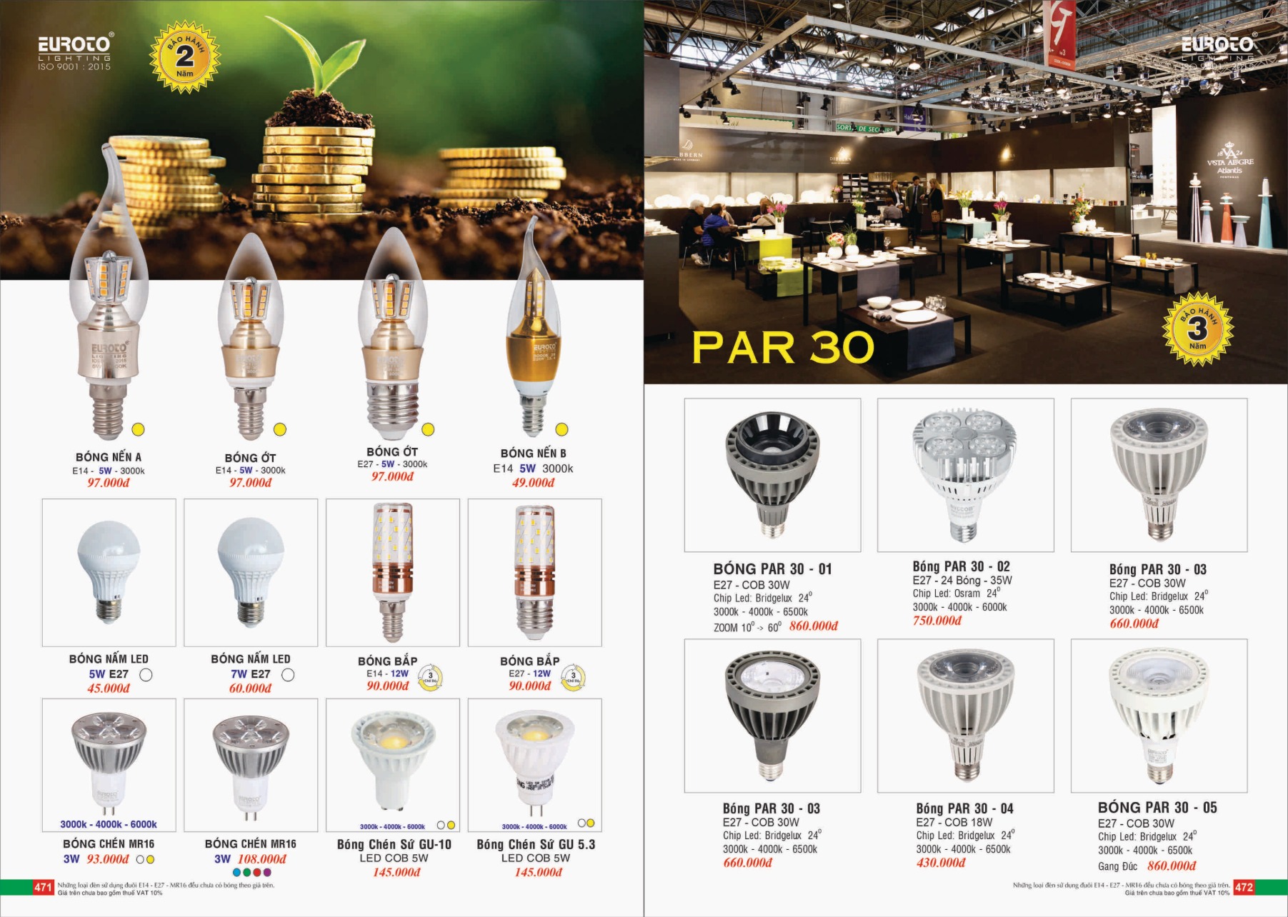 Bảng giá Đèn Trang Trí EUROTO Lighting (Catalogue 2023-2024)