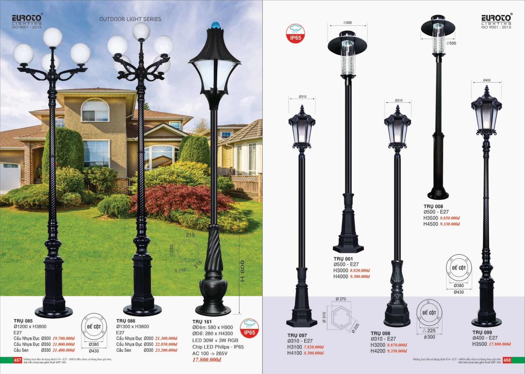 Bảng giá Đèn Trang Trí EUROTO Lighting (Catalogue 2023-2024)