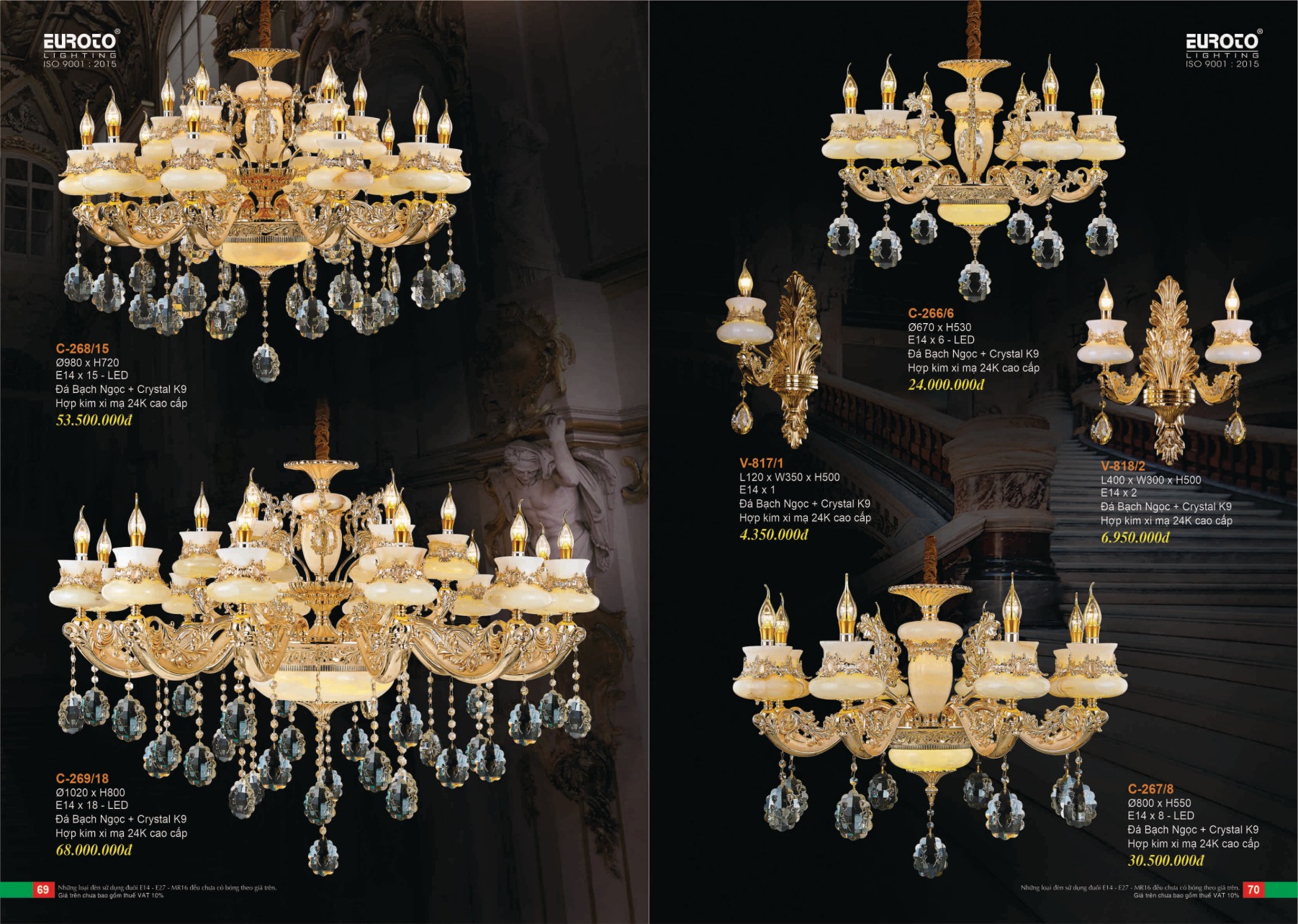 Bảng giá Đèn Trang Trí EUROTO Lighting (Catalogue 2023-2024)