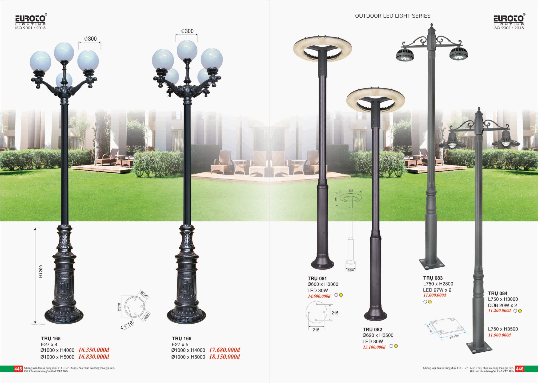 Bảng giá Đèn Trang Trí EUROTO Lighting (Catalogue 2023-2024)