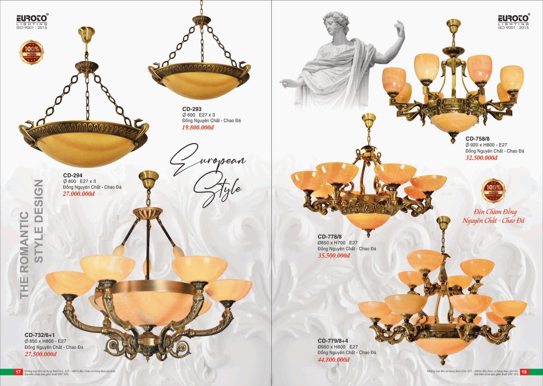 Bảng giá Đèn Trang Trí EUROTO Lighting (Catalogue 2023-2024)