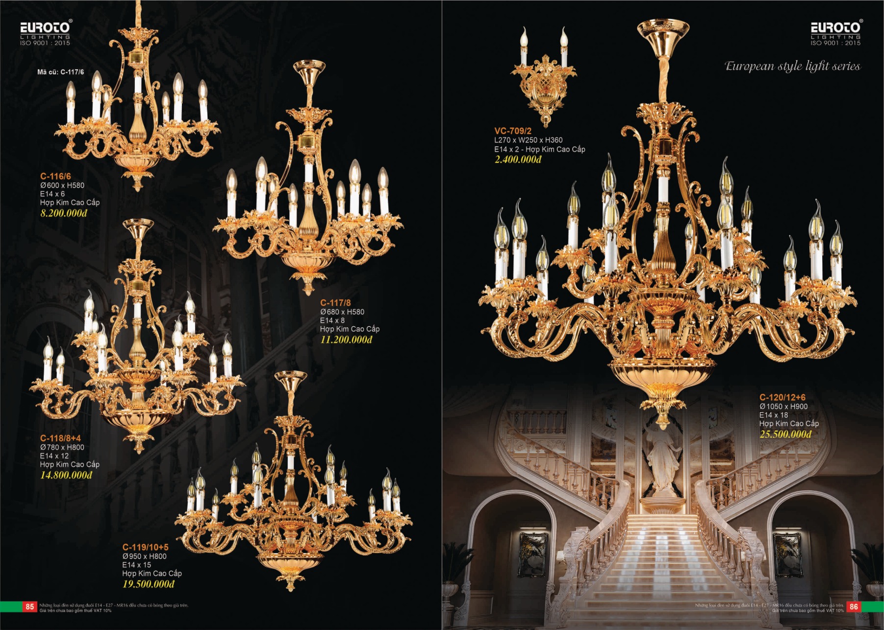 Bảng giá Đèn Trang Trí EUROTO Lighting (Catalogue 2023-2024)