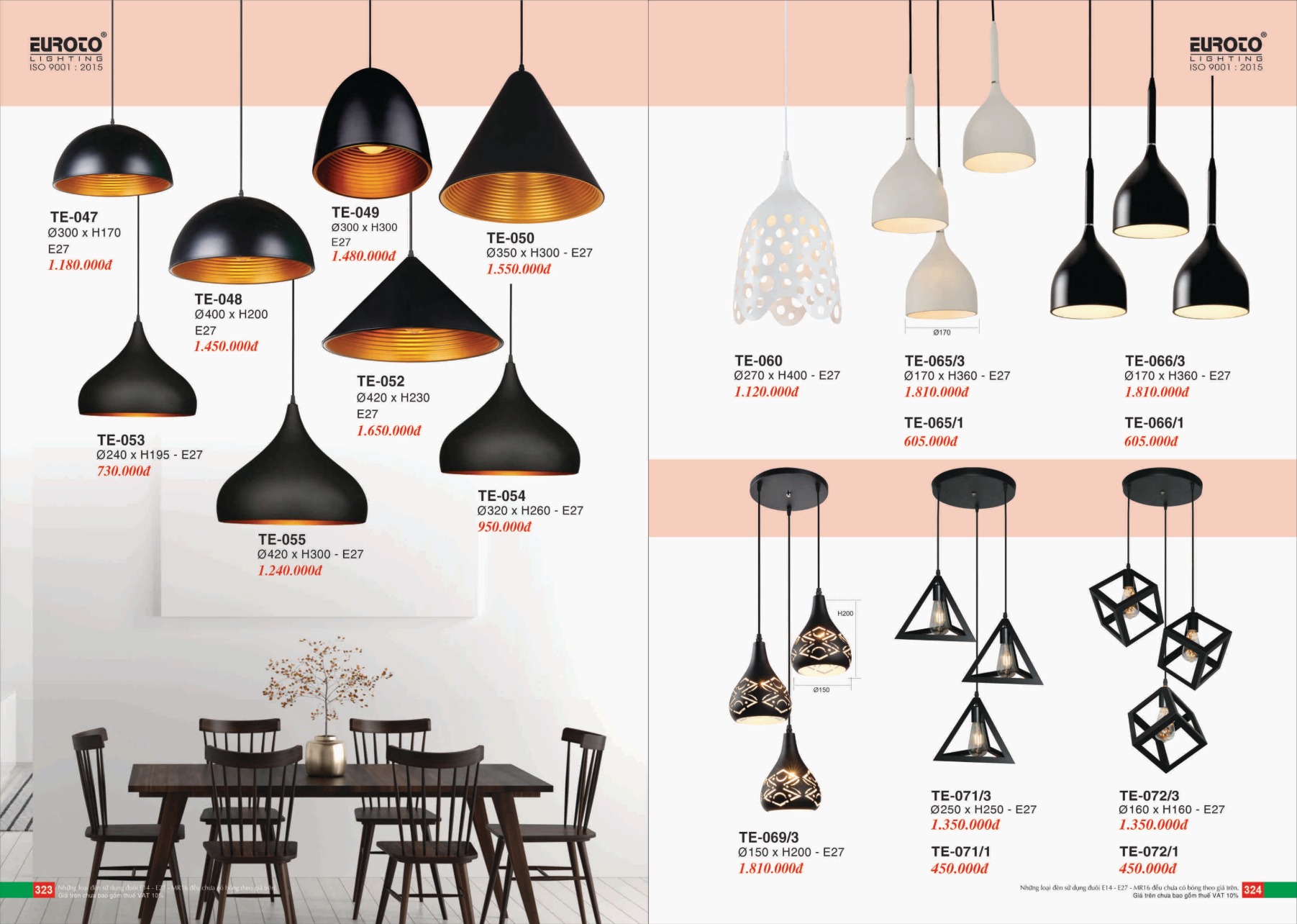 Bảng giá Đèn Trang Trí EUROTO Lighting (Catalogue 2023-2024)