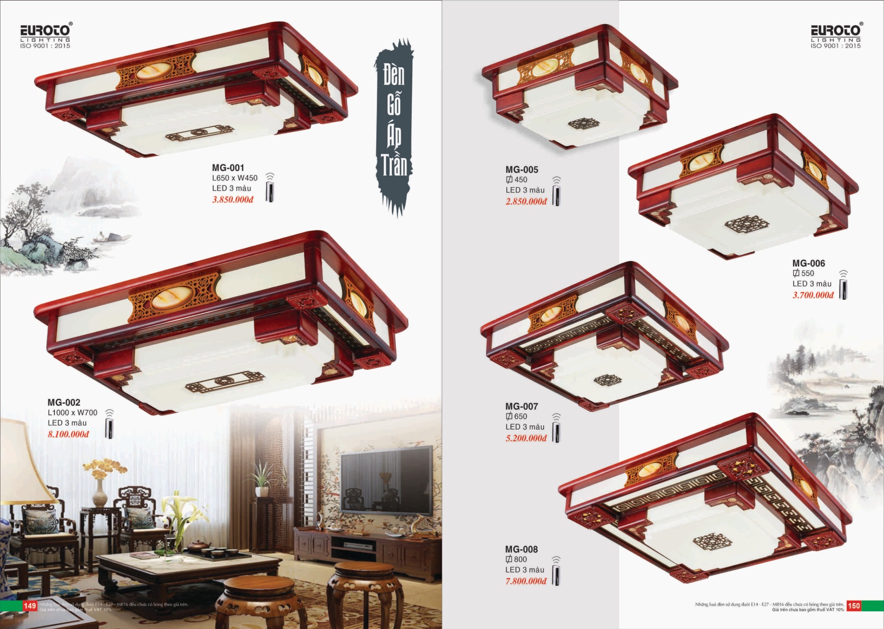 Bảng giá Đèn Trang Trí EUROTO Lighting (Catalogue 2023-2024)