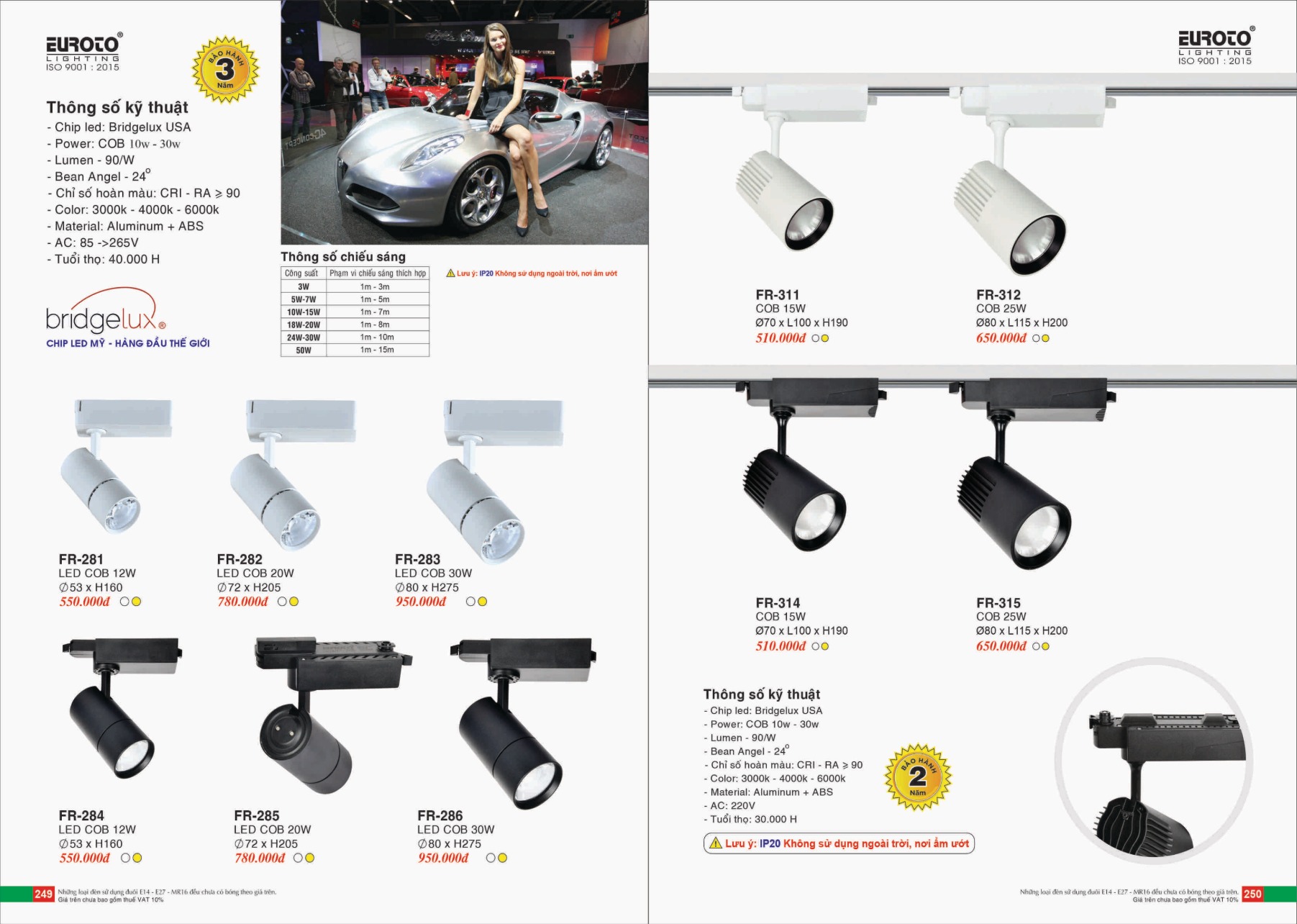 Bảng giá Đèn Trang Trí EUROTO Lighting (Catalogue 2023-2024)