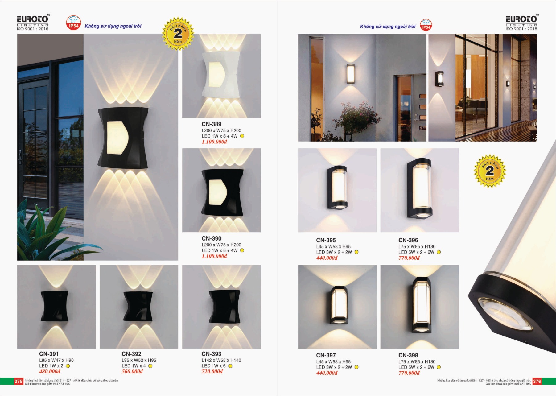 Bảng giá Đèn Trang Trí EUROTO Lighting (Catalogue 2023-2024)