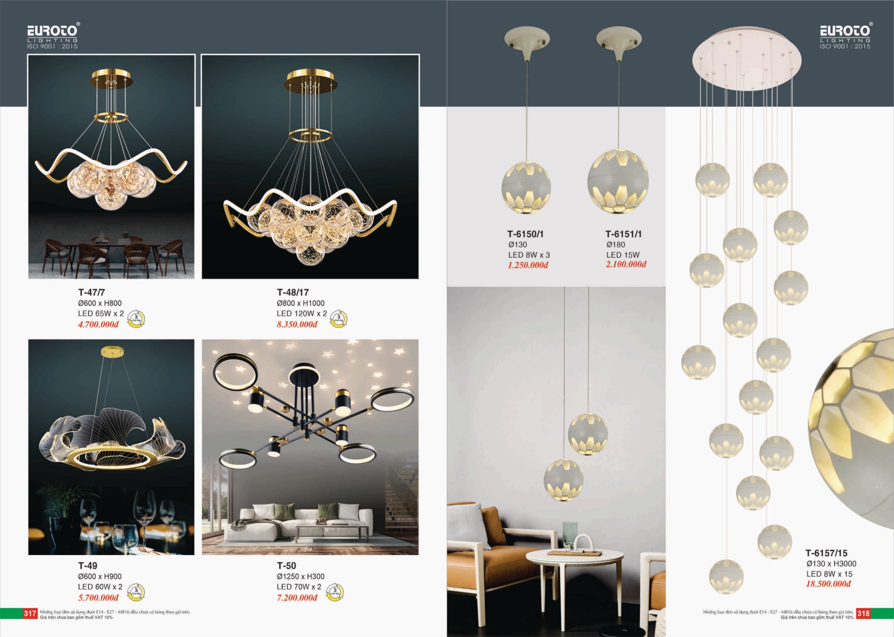 Bảng giá Đèn Trang Trí EUROTO Lighting (Catalogue 2023-2024)