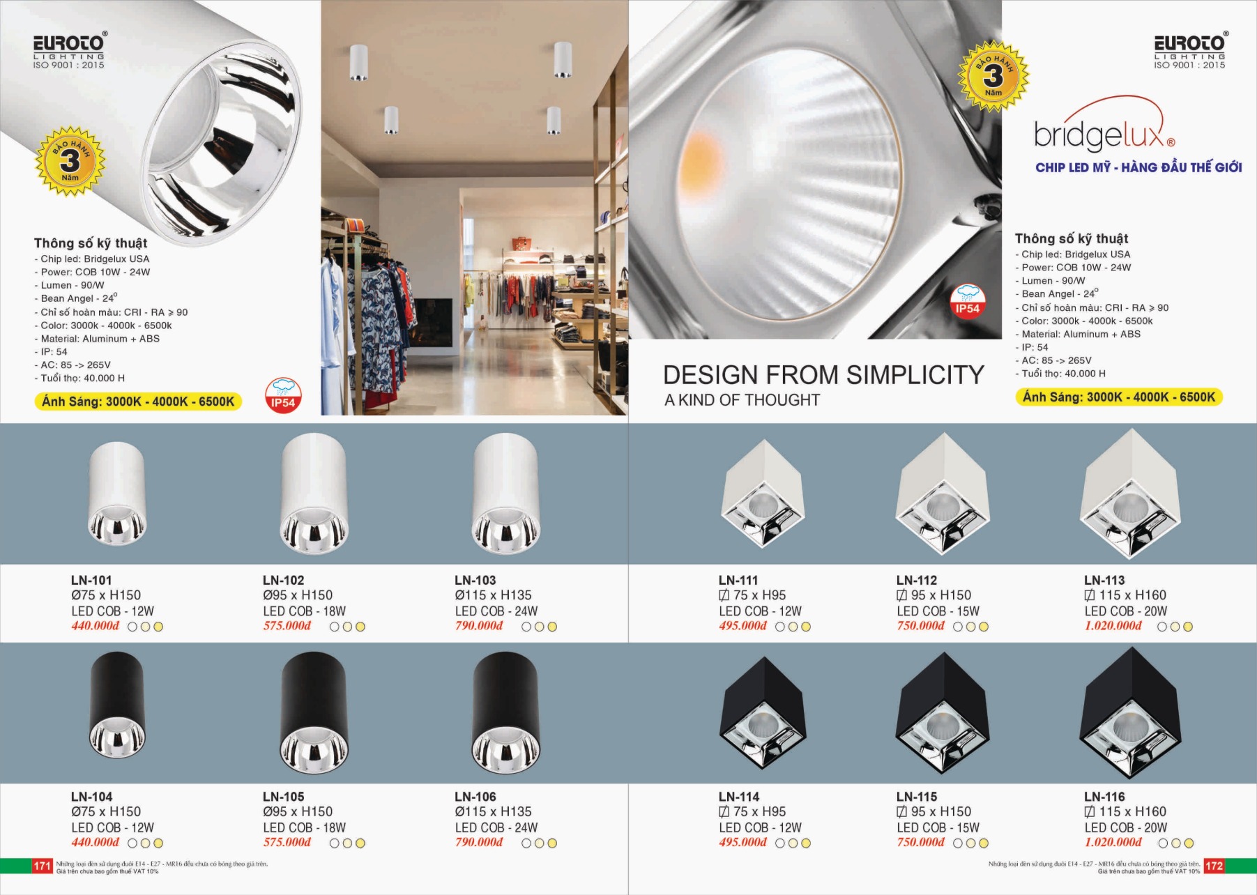 Bảng giá Đèn Trang Trí EUROTO Lighting (Catalogue 2023-2024)