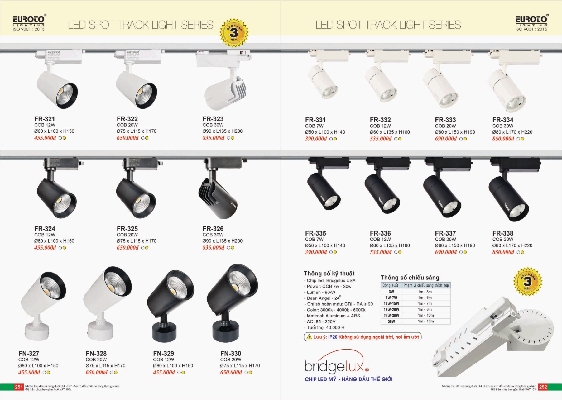 Bảng giá Đèn Trang Trí EUROTO Lighting (Catalogue 2023-2024)