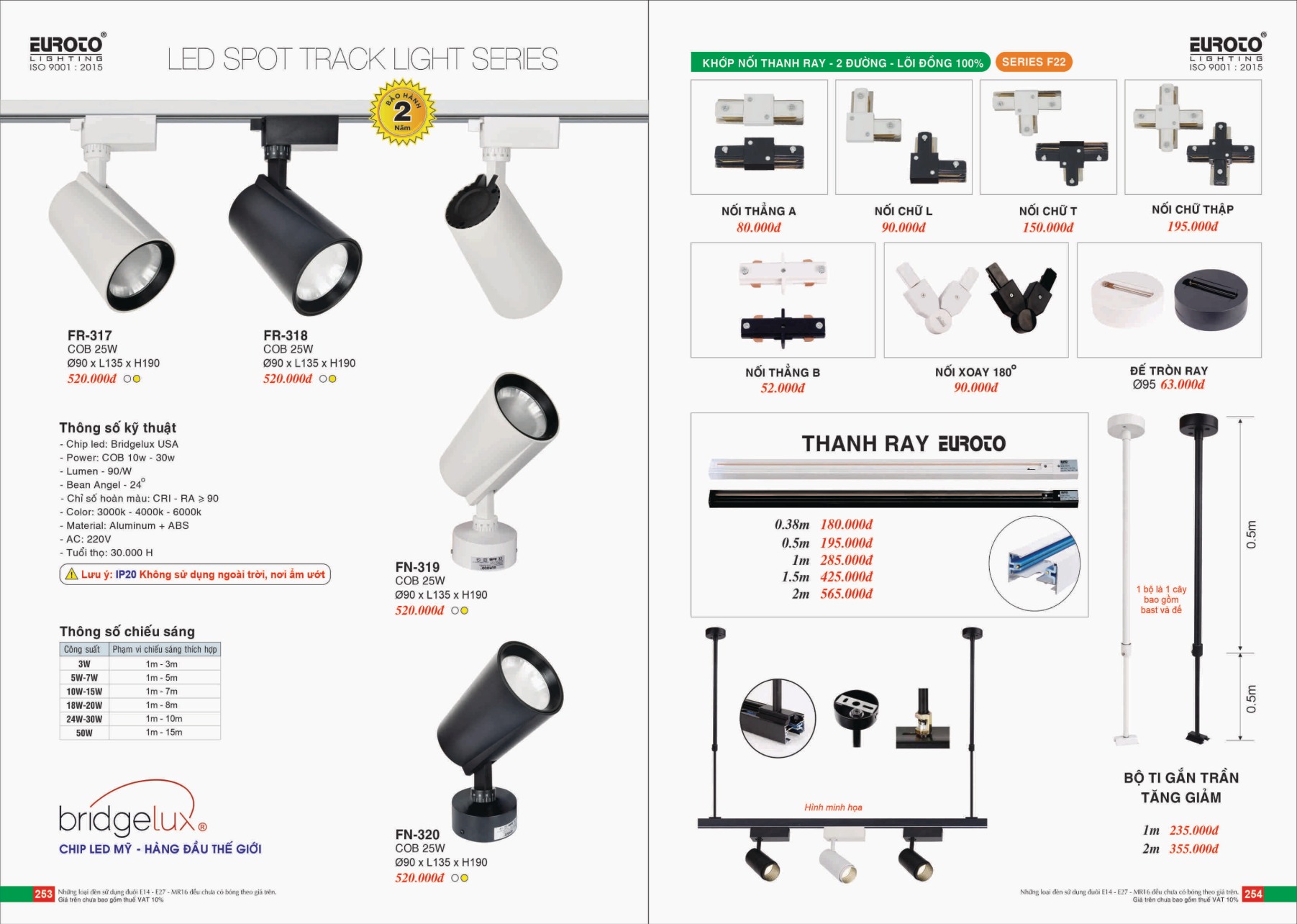 Bảng giá Đèn Trang Trí EUROTO Lighting (Catalogue 2023-2024)