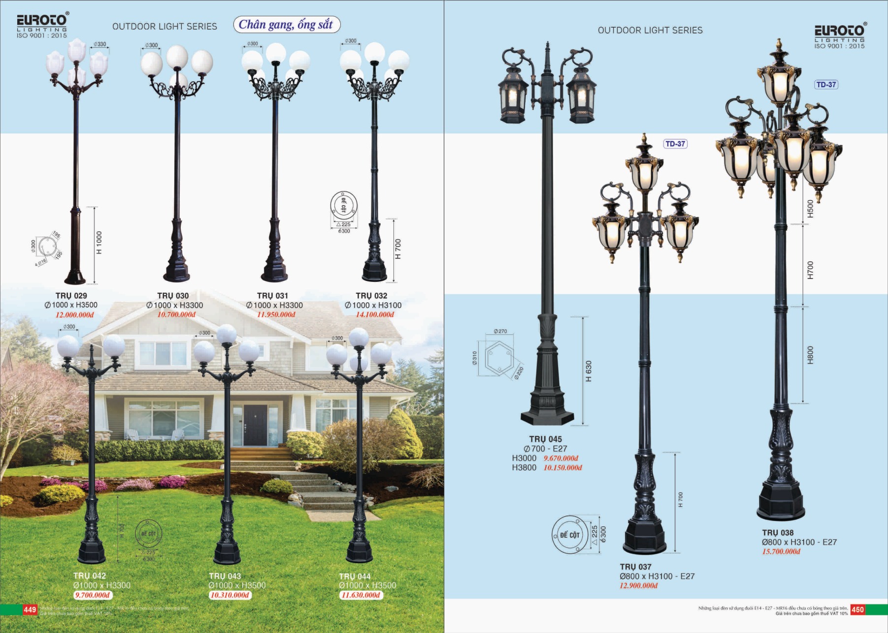 Bảng giá Đèn Trang Trí EUROTO Lighting (Catalogue 2023-2024)