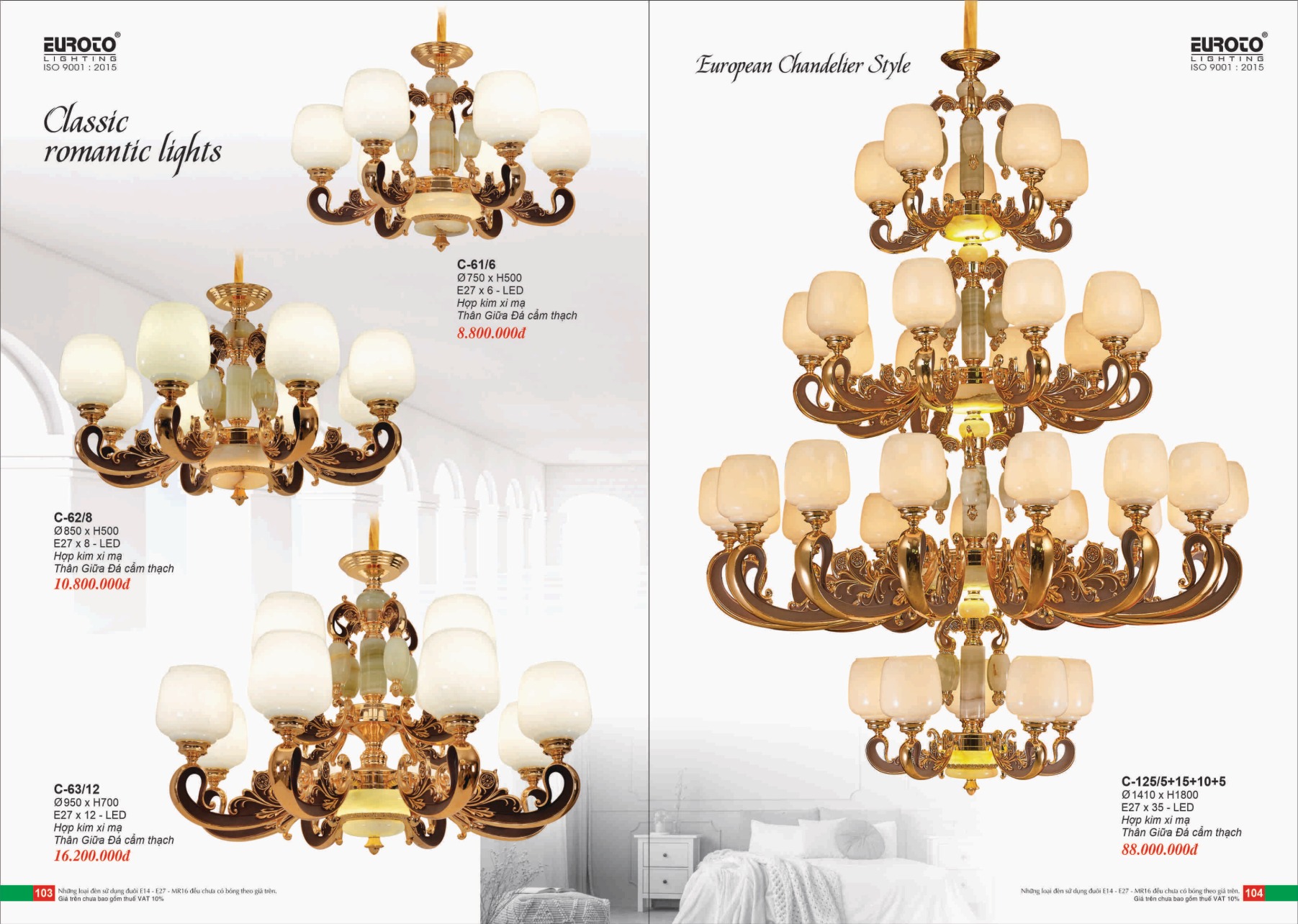 Bảng giá Đèn Trang Trí EUROTO Lighting (Catalogue 2023-2024)