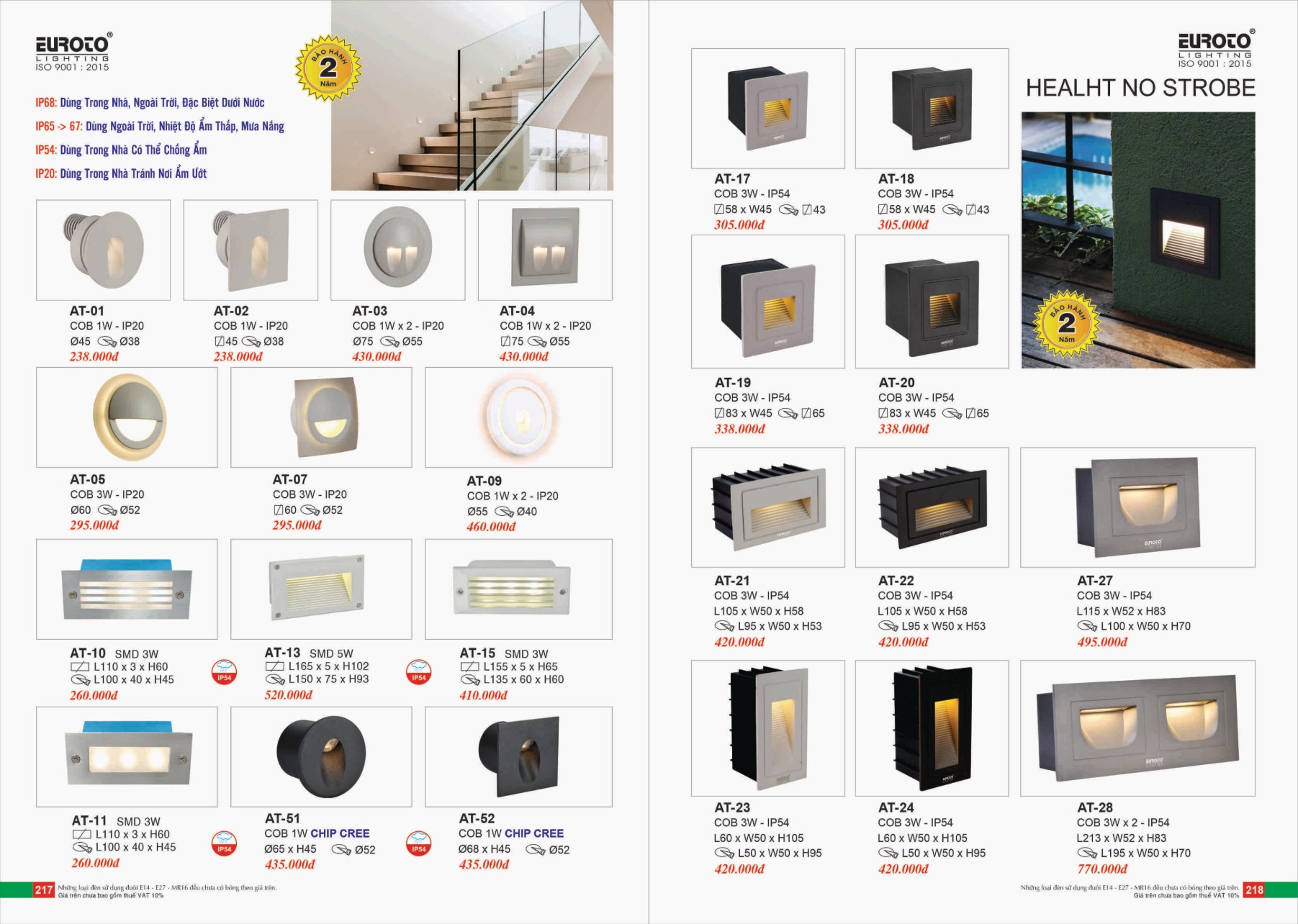 Bảng giá Đèn Trang Trí EUROTO Lighting (Catalogue 2023-2024)