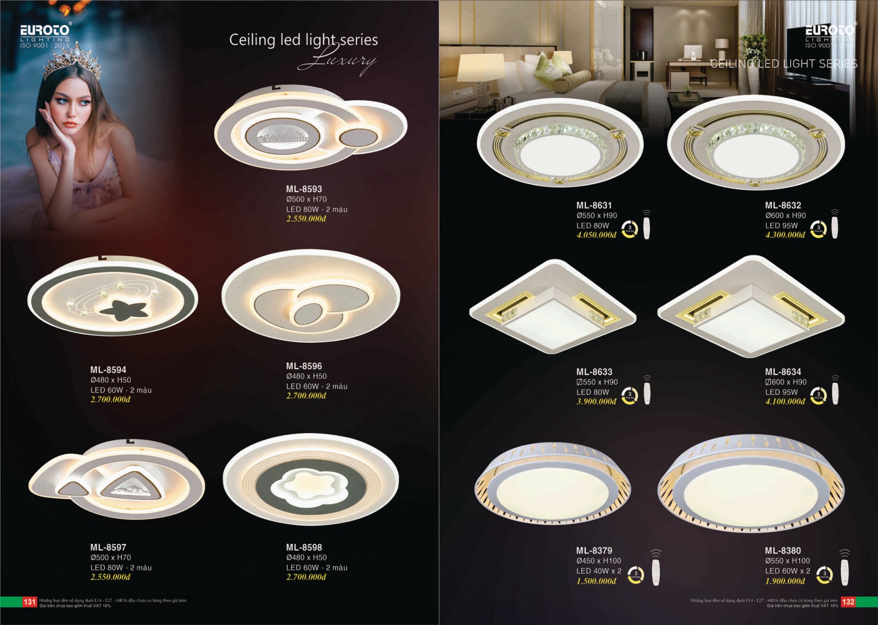 Bảng giá Đèn Trang Trí EUROTO Lighting (Catalogue 2023-2024)