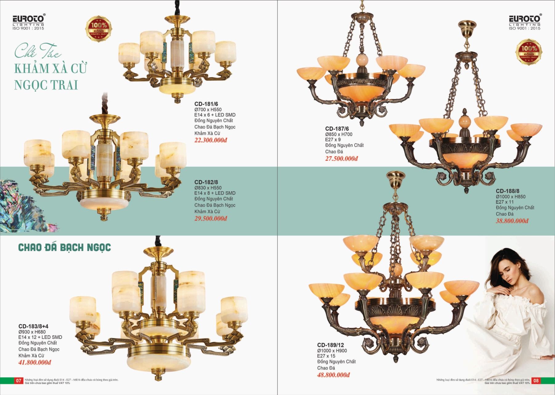 Bảng giá Đèn Trang Trí EUROTO Lighting (Catalogue 2023-2024)