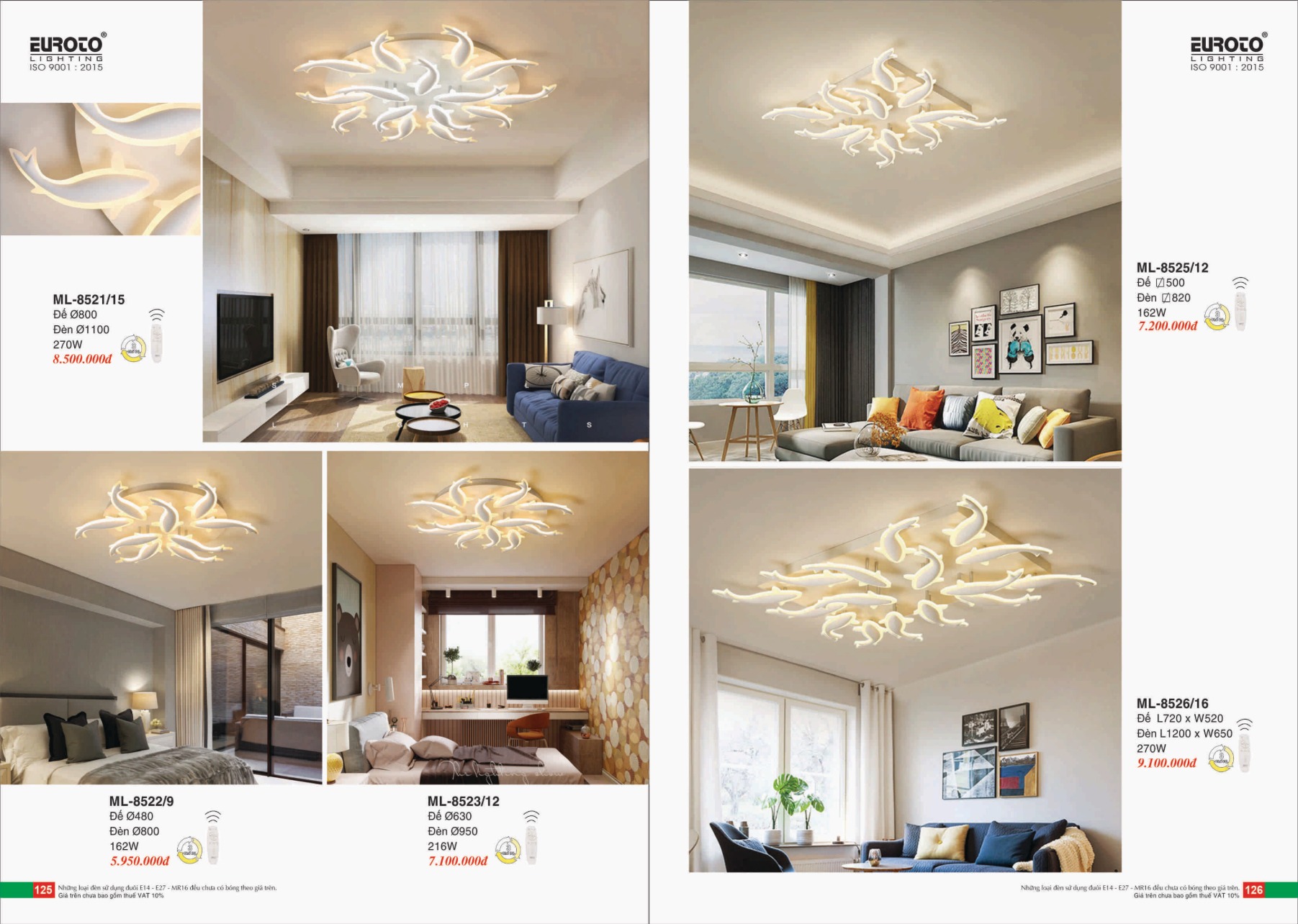 Bảng giá Đèn Trang Trí EUROTO Lighting (Catalogue 2023-2024)