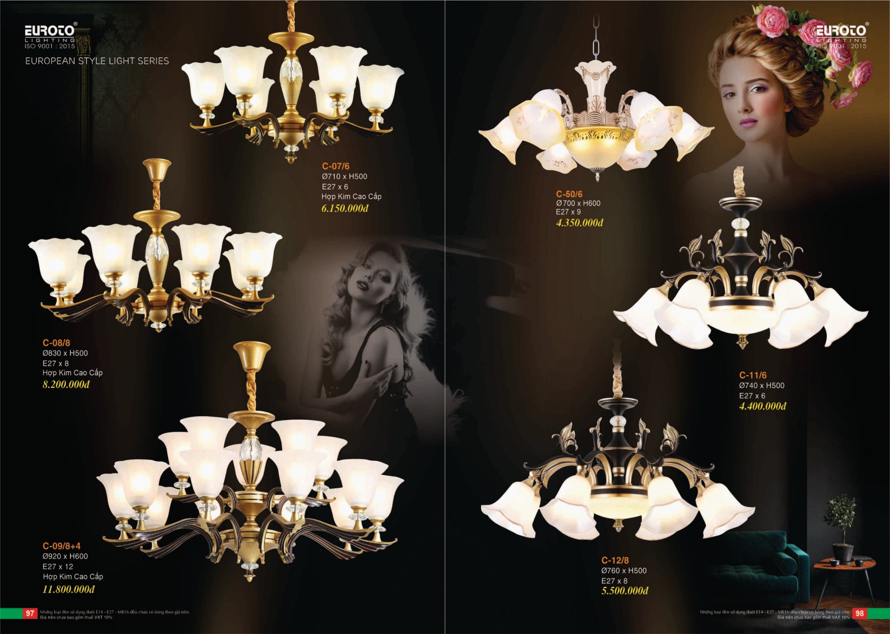 Bảng giá Đèn Trang Trí EUROTO Lighting (Catalogue 2023-2024)