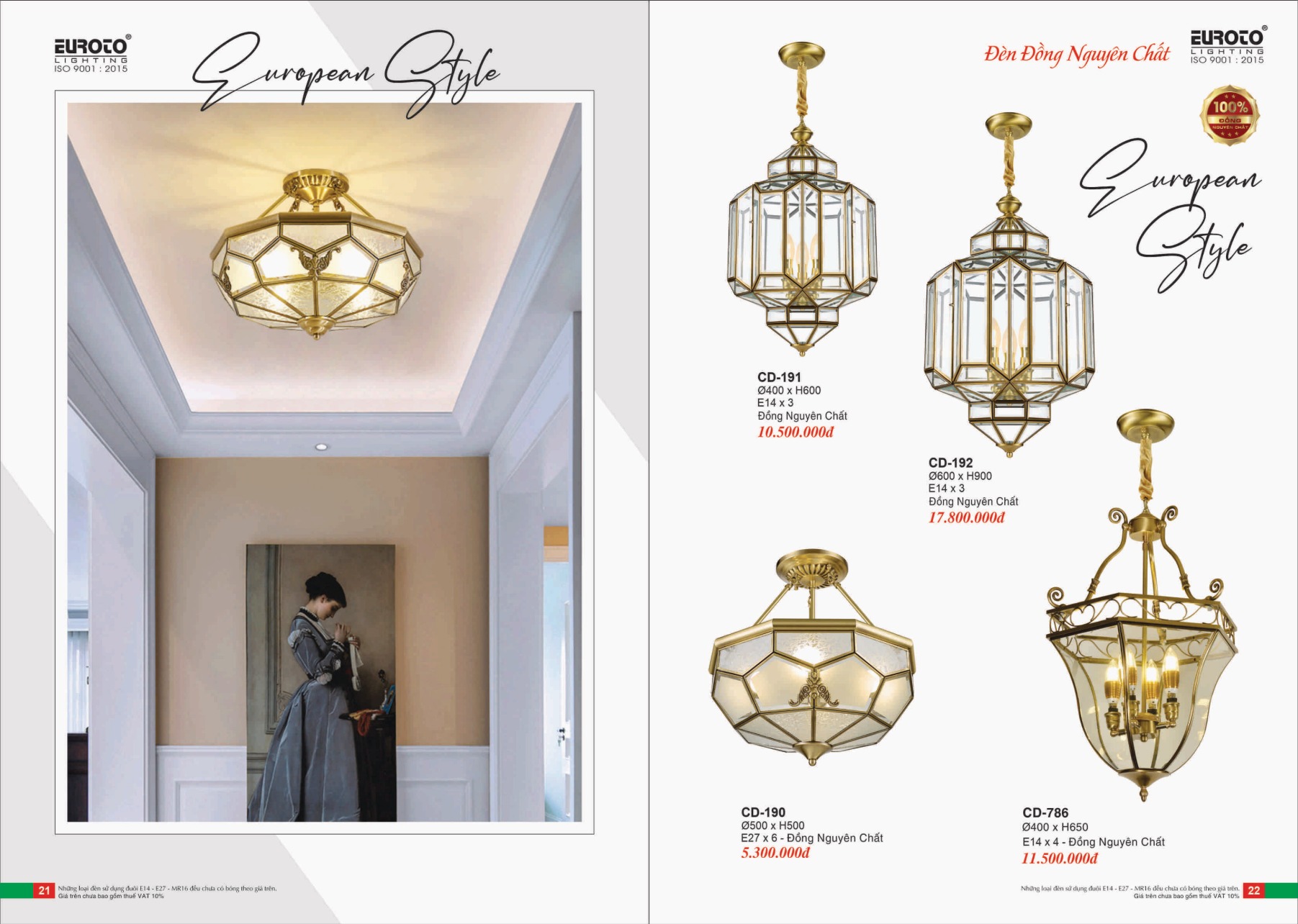 Bảng giá Đèn Trang Trí EUROTO Lighting (Catalogue 2023-2024)